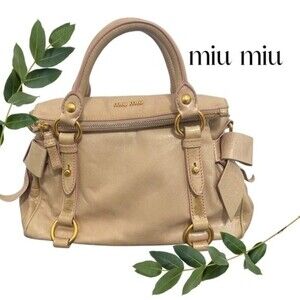 Authentic Mui Miu Bag Mini Vitello Bow
